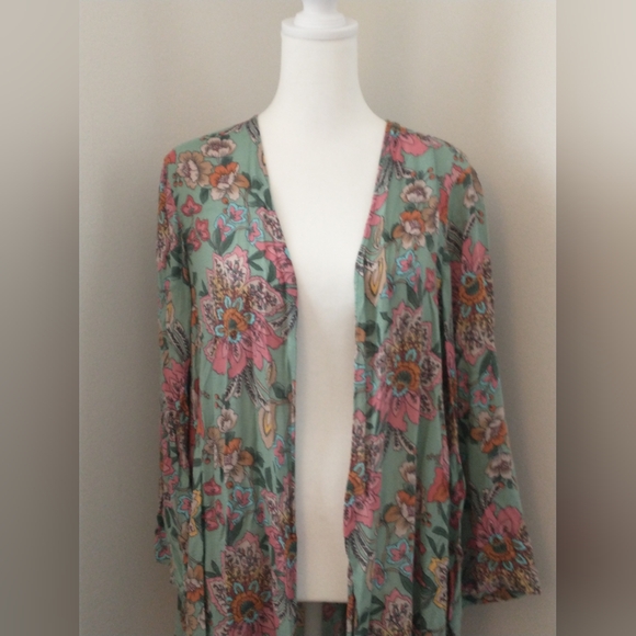 New Haute Hippie Tribe Floral Kimono Cardigan S - Picture 2 of 9